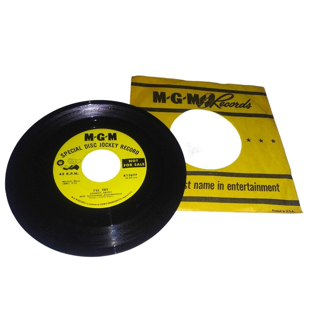 Conway Twitty I'll Try 45 Record Special Disc Jockey Record Not For Sale HTF